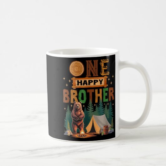 Mug One Happy Brother Camper 1st Birthday Camng Bear  (Droite)