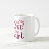 Mug One Love One Heart Valentines Typography (Devant droit)