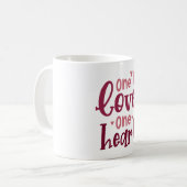 Mug One Love One Heart Valentines Typography (Devant gauche)