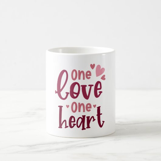 Mug One Love One Heart Valentines Typography (Centre)
