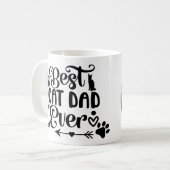 Mug One Photo Best Cat Dad Ever Pet Paw Prints (Devant gauche)