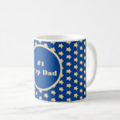 Mug #One Step Papa Simple Gold Star sur Arrière - plan (Devant droit)