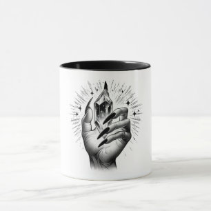 Mug Ongles Noirs Longs & Magie de l'Énergie Cristallin