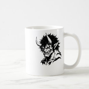 Mug Oni Yokai Japonais Sticker Portrait Outline