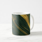 Mug Onyx Vert Luxueux : Marbre D'Or. (Devant droit)