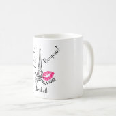 Mug Ooh La Paris Tour Eiffel aux lèvres roses (Devant droit)