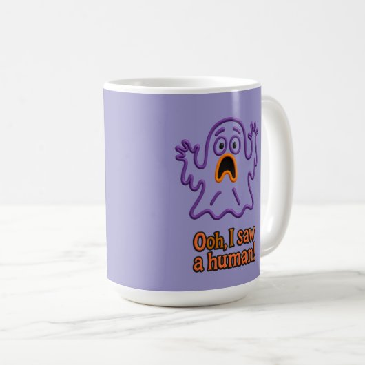 Mug Oooh, I Saw a Human! – Funny Ghost Halloween (Devant droit)