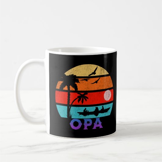 Mug Opa Retro Sunset Ocean Grand-père (Gauche)