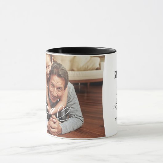 Mug Opa Script Heart Grateful pour chaque instant phot (Centre)