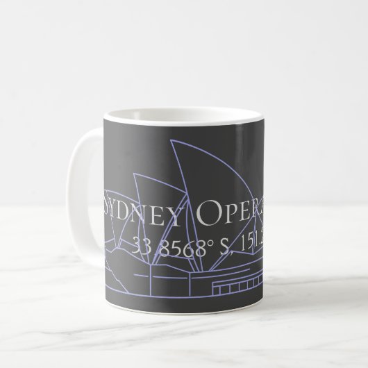 Mug Opéra de Sydney Latitude Longitude (Devant gauche)