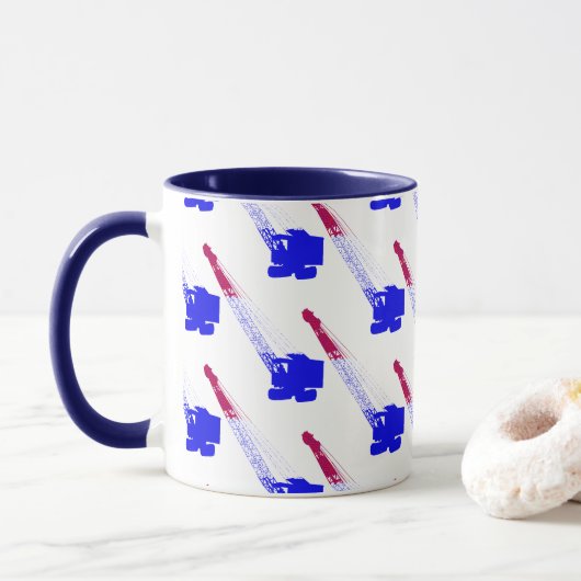MUG OPÉRATEUR DE CRANE CRAWLER NORD-OUEST ROUGE BLANC  (Avec donut)