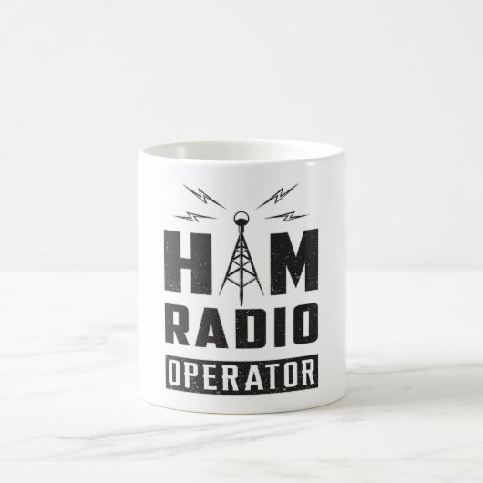 Mug Opérateur HAM Radio Antenne Amateur Fréquence Cade (Centre)