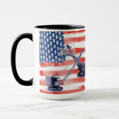 Mug Opérateurs de drapeau rouge blanc et bleu américai (Gauche)