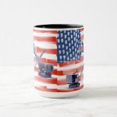 Mug Opérateurs de drapeau rouge blanc et bleu américai (Centre)