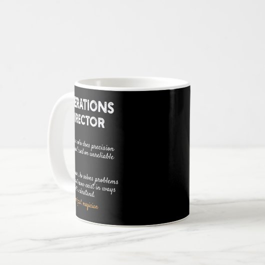 Mug Operations Director Profession Funny Dictionary De (Devant gauche)