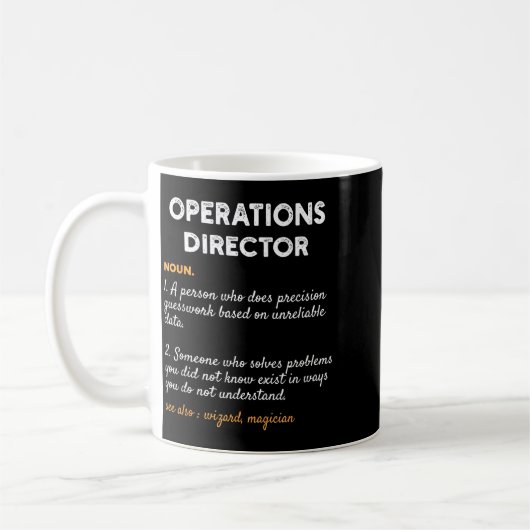 Mug Operations Director Profession Funny Dictionary De (Gauche)