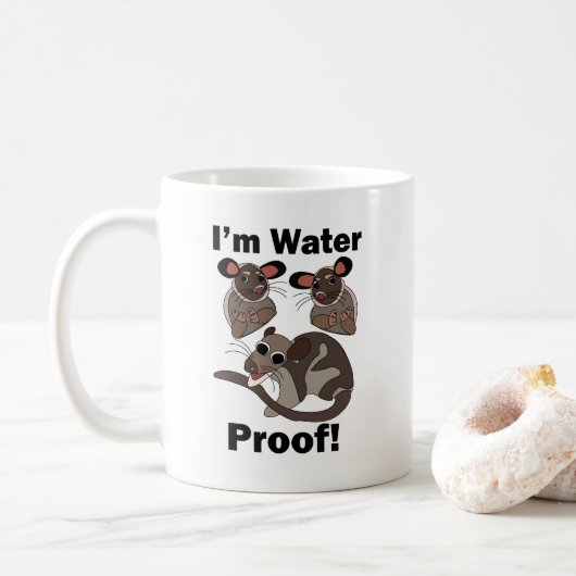 Mug Opossum d'eau Je suis étanche drôle  (Avec donut)