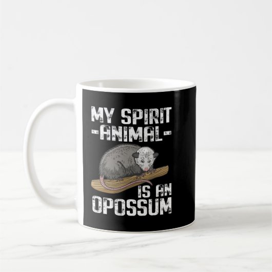 Mug Opossum Drôle Mon Esprit Animal Est Un Opossum (Gauche)