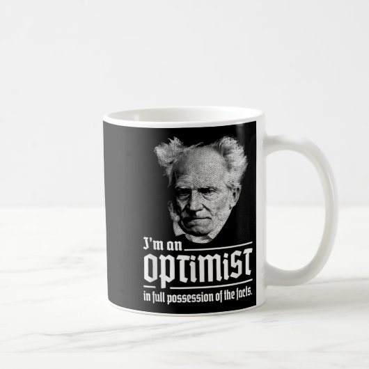 Mug Optimiste Arthur Schopenhauer Pessimisme Pessimist (Droite)