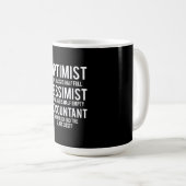 Mug Optimiste comptable pessimiste costume de verre ca (Devant droit)