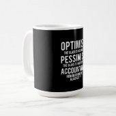 Mug Optimiste comptable pessimiste costume de verre ca (Devant gauche)