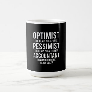 Mug Optimiste comptable pessimiste costume de verre ca