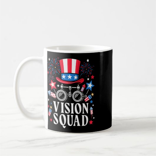 Mug Optométrie Opticienne 4 juillet Vision Squad (Gauche)