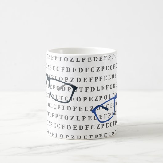 Mug Optometrist Optician Eye Test Chart and Specs (Centre)
