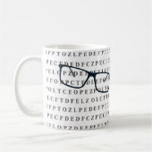 Mug Optometrist Optician Eye Test Chart and Specs  (Gauche)
