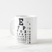 Mug Optométriste du diagramme des yeux (Devant gauche)