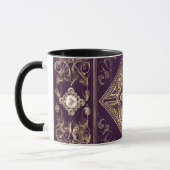 Mug Opulence ornée | Flouris pourpre et or bijoux (Gauche)