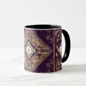 Mug Opulence ornée | Flouris pourpre et or bijoux (Devant droit)