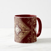 Mug Opulence ornée | Flouris rouge et or bijoux (Devant droit)