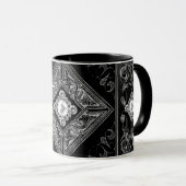 Mug Opulence ornée | Flourissement des bijoux noir et  (Devant droit)