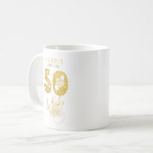Mug Or 50 et Fab Personnalisé (Devant gauche)