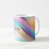 Mug Or Abstrait rose Lilac Turquoise (Devant droit)