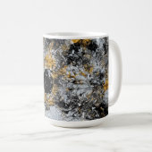 Mug Or, argent et noir - œuvre d'art faite à la main (Devant droit)