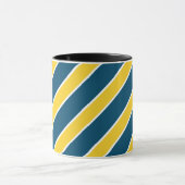 Mug Or/bandes bleues et blanches, rayures, pêché, (Centre)