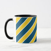 Mug Or/bandes bleues et blanches, rayures, pêché, (Gauche)