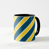 Mug Or/bandes bleues et blanches, rayures, pêché, (Devant droit)