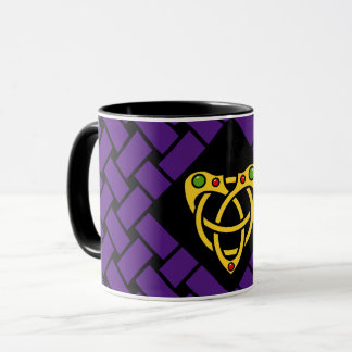 Mug Or/bandes pourpres/noires/armure, noeud celtique