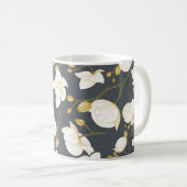 Mug Or & blanc élégant orchidée floral moderne gris (Devant droit)