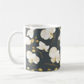 Mug Or & blanc élégant orchidée floral moderne gris (Gauche)