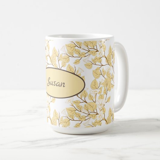 Mug Or Blanc Matin Fleur de gloire (Devant droit)
