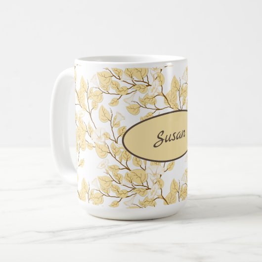 Mug Or Blanc Matin Fleur de gloire (Devant gauche)