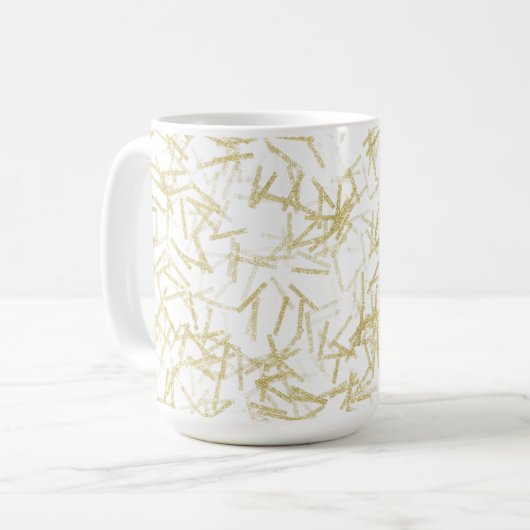 Mug Or Blanc Pailleté Brillance (Devant gauche)