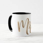 Mug Or & Blanc Typographie Monsieur Moderne Minimalist (Devant gauche)