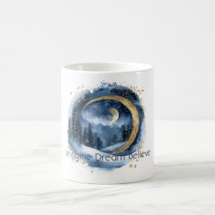 Mug Or Bleu Arbres Imaginez Rêve Croyez