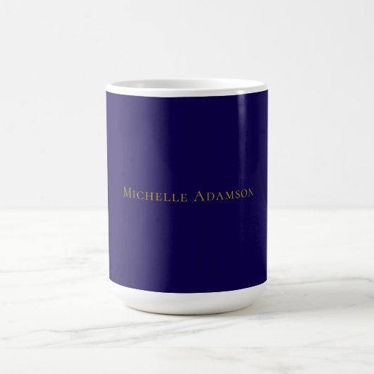 Mug Or & Bleu Couleur Professionnel Moderne Uni (Centre)