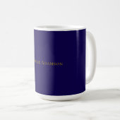 Mug Or & Bleu Couleur Professionnel Moderne Uni (Devant droit)